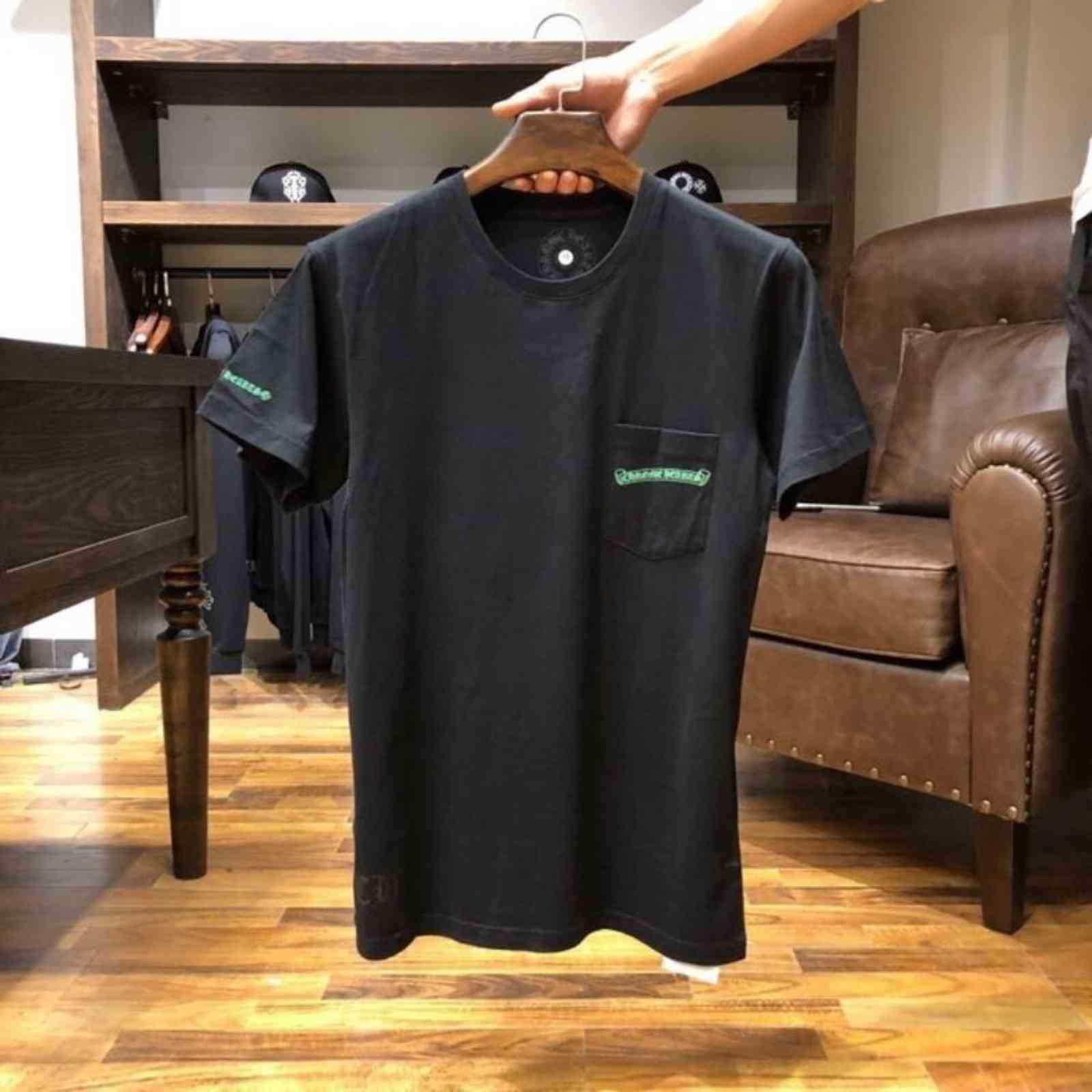 

Chrome/hearts Cro/ Xinchao Summer Versatile Black and White Unisex Short Sleeve T-shirt Grey