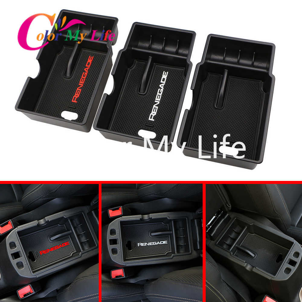 

Car Glove Box Armrest Box Storage for Jeep Renegade 2015 2016 2017 2018 2019 2020 ABS Storage Box Accessories