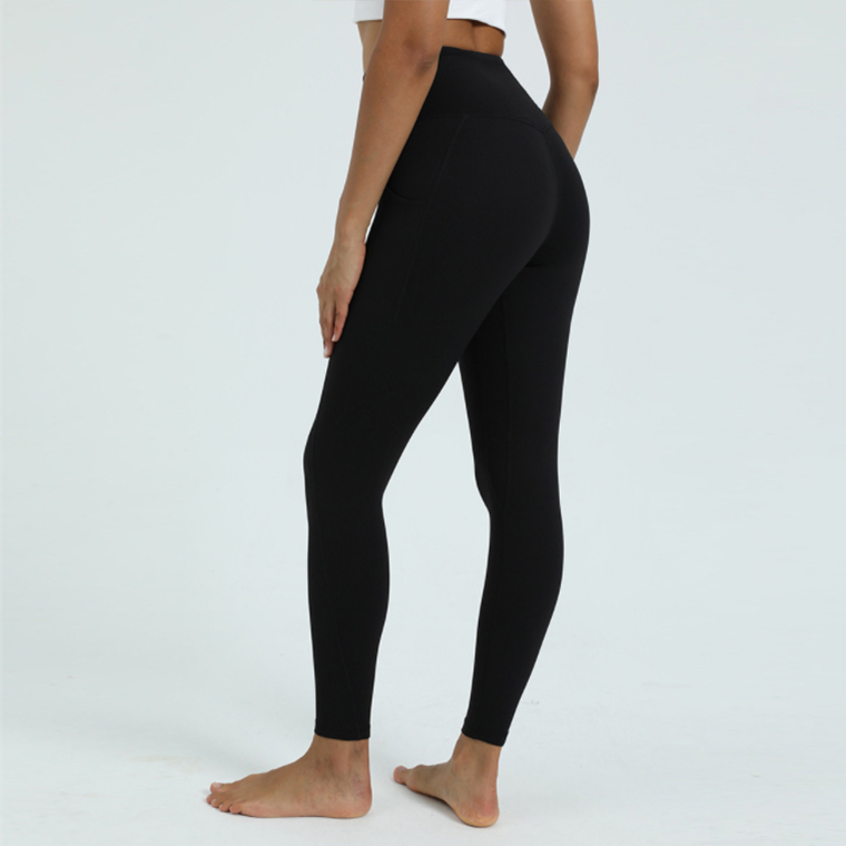 

8 color lu yoga clothes women's stretch tight-fitting running fitness yoga pants high-waist hip-lifting sweatpants with pockets original original standard lu-k2188, Purple