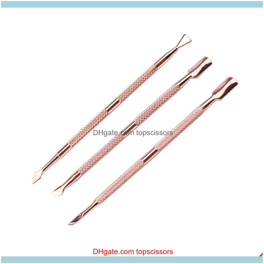 

Pushers Salon Health Beautynail Care Cleaner Nail Art Tools Cuticle Pusher Set Manicure & Pedicure Tool Rose Gold Stainless Steel Finger Dea