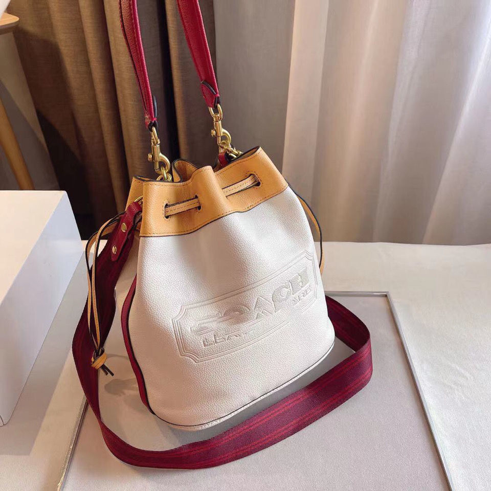 

Bags 2021 new Designer carriage printed blue chambray drawstring bucket bag portable canvas casual One Shoulder Messenger Bag Ysj, Yellow