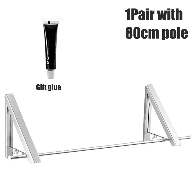 

Folding Clothes Hanger Foldable Multifunction Wall Mounted Rail Drying Rack HANW88 Hangers & Racks