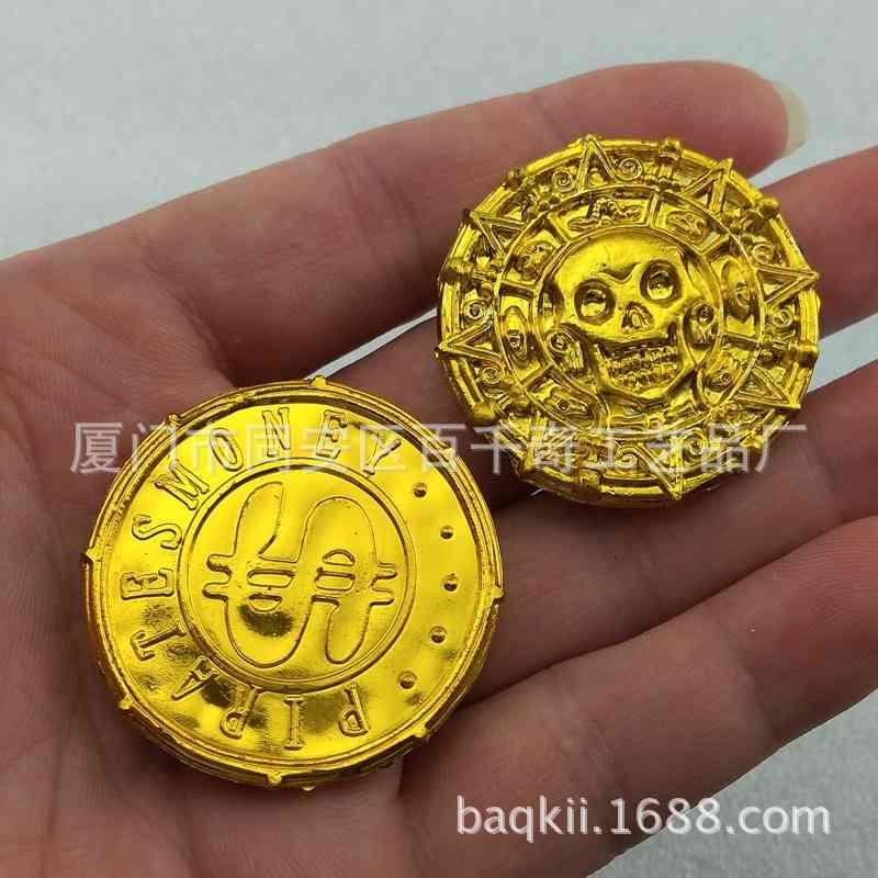 

Caribbean Pirate Aztec ancient plastic pirate prop decorative fake gold coin toy
