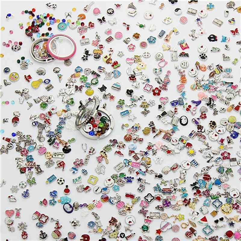

100pcs/lot Over 1000 Style Mixed Random Different Designs Alloy Floating Charms For Glass Lockets Pendants Jewelry
