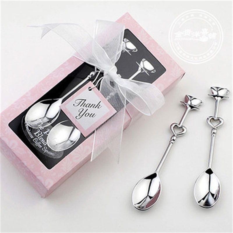 

1 Pair Love Coffee Drinking Stainless Steel Spoon Teaspoon Bridal Shower Wedding Bridal Party Favors Lover Valentine's Gift 388 R2
