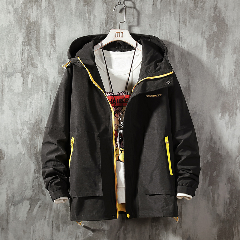 

2021 New Fashion Streetwear Spring Men Jacket High Quality Windbreaker Jackets Male Pockets Oversize Coats Plus Size M-5xl Dropshipping E6kv, Red