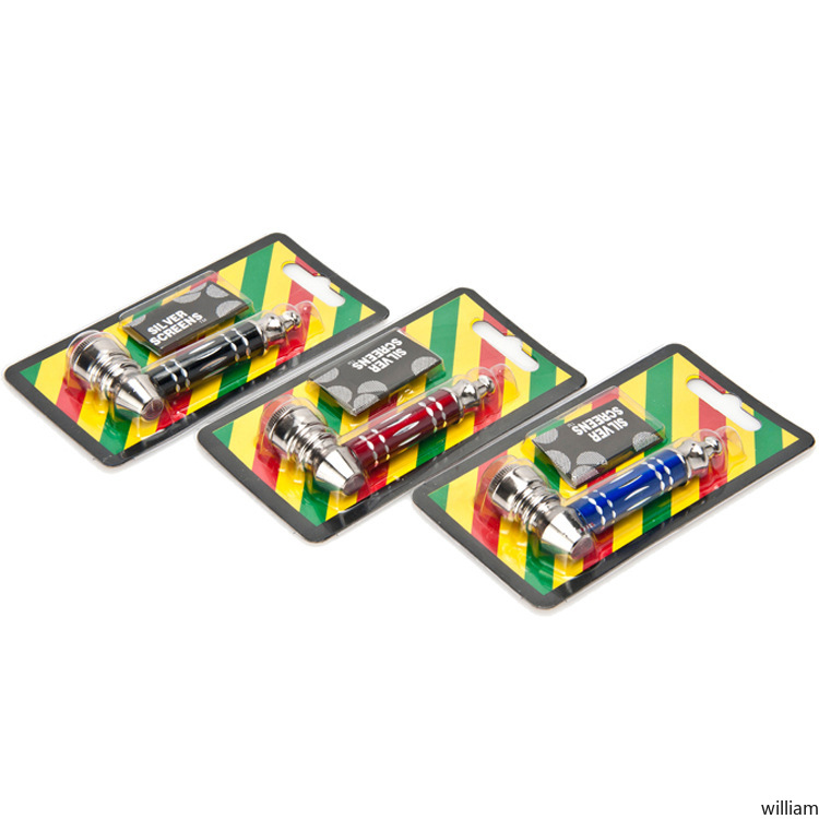 

Metal Smoking Pipe Set Kit Hand Spoon Detachable Washable Carved Pipes Tobacco with Cover Silver Screens Mesh Filter For Dry Herb Blister Pack Package Packaging