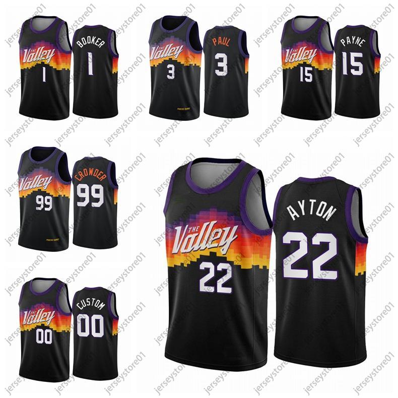 

Men Devin Booker 2021 Chris Paul Finals Bound Deandre Ayton Sun Basketball Jersey Black City