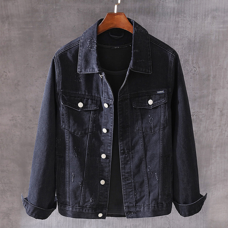 

2021 New Autumn Newly Designer Fashion Men Jackets Black Embroidery Ripped Denim Jacket Hombre Cotton Coats High Quality Punk Chaqueta Pzy3