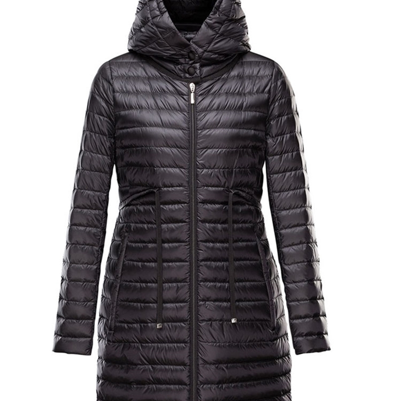 

Women's Hooded Long Thin Slim White Duck Down Coat 211108, Light grey