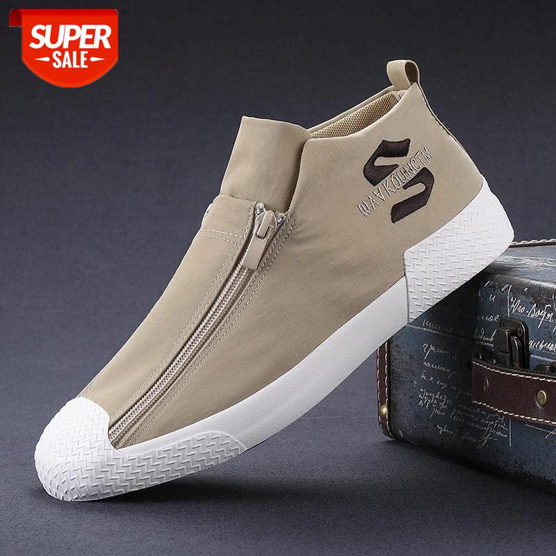 

Men Canvas Casual Shoes Fashion Double-row Zipper Design Loafers Light Walking Shoes For Men Breathable shoes zapatillas hombre #dD0Z