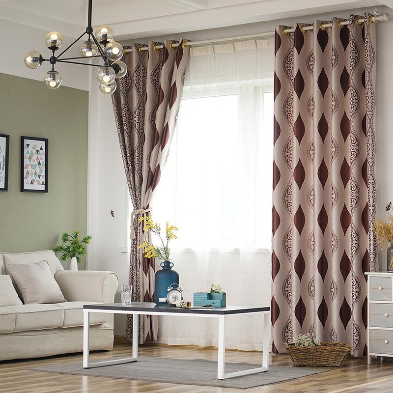 

European and American Style Cationic Jacquard Blackout Curtains for Living Room Bedroom Eight-character Jacquard Curtains Custom, Pink curtain