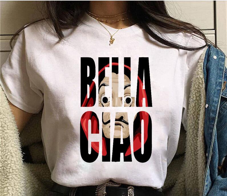 

La Casa De Papel Tshirt Money Heist Tees TV Series T Shirt Women T Short Sleeve House of Paper Funny Female T-Shirt Tops, 13