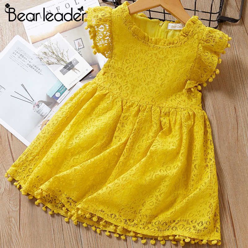 

Bear Leader Girls Dress Brand Summer Party Dress Elegant Lace Girl Princess Dress Cute Children Kids Clothing for 3-7 Years 210708, Ax572 green