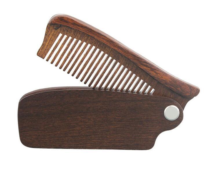

Professional Beard Comb Sandalwood Folding Beard Grooming Tools Comb Men Women Wooden Hair Brushes Amoora