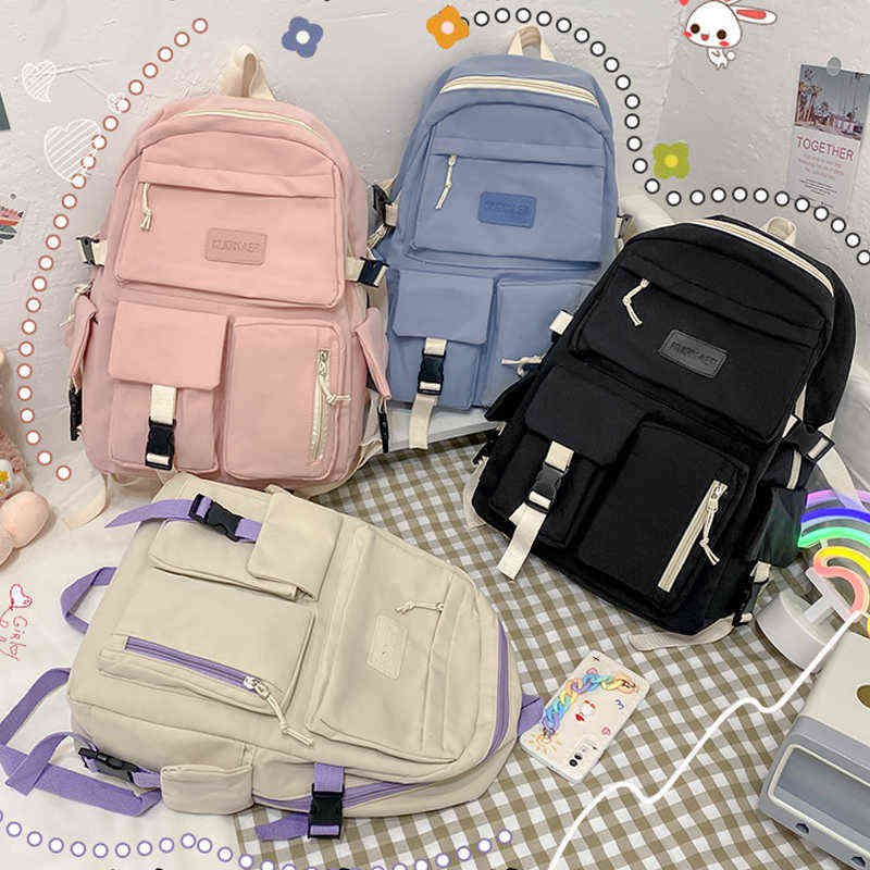 

backpack bag Backpack Style Bag fashion Women Large Capacity Laptop Bag Multifunctional Student School Waterproof Anti Theft Outdoor Travel Pack 220723, Beige