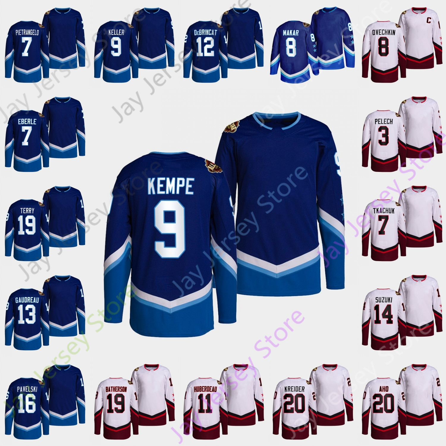 

2022 Hockey All-star Jersey Adam Pelech Alex Pietrangelo Brady Tkachuk Eberle Ovechkin Cale Makar Adrian Kempe Clayton Keller Jonathan Huberdeau DeBrincat, As pic