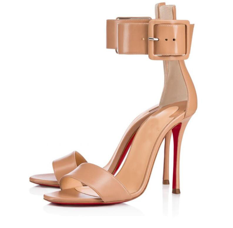 

Summer Popular Women Sandals !! Sexy Red Bottom Blade Runana Women's Gladiator Sandalias Ankle Strap High Heels Nude Black Party Wedding