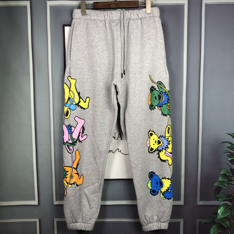 

hop hip Trendy casual pants James with three cubs for men and women, Black