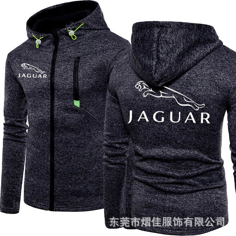

NEW Men's Hoodies JAGUAR for Car Logo Print Casual HipHop Black Hooded Fleece Sweatshirts Zipper Harajuku Jacket Men Tops NM01, White;black