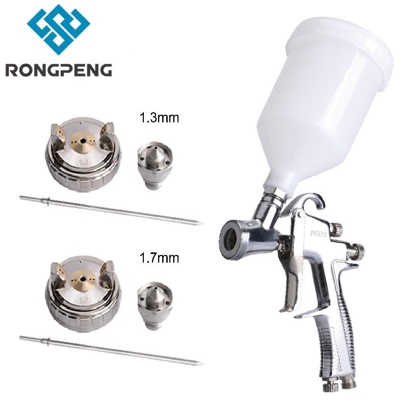 

Professional Spray Guns RONGPENG R500 1.3mm 1.7mm Nozzle LVLP Paint Gun 600cc Cup Gravity Feed Airbrush For Car Finish Painting