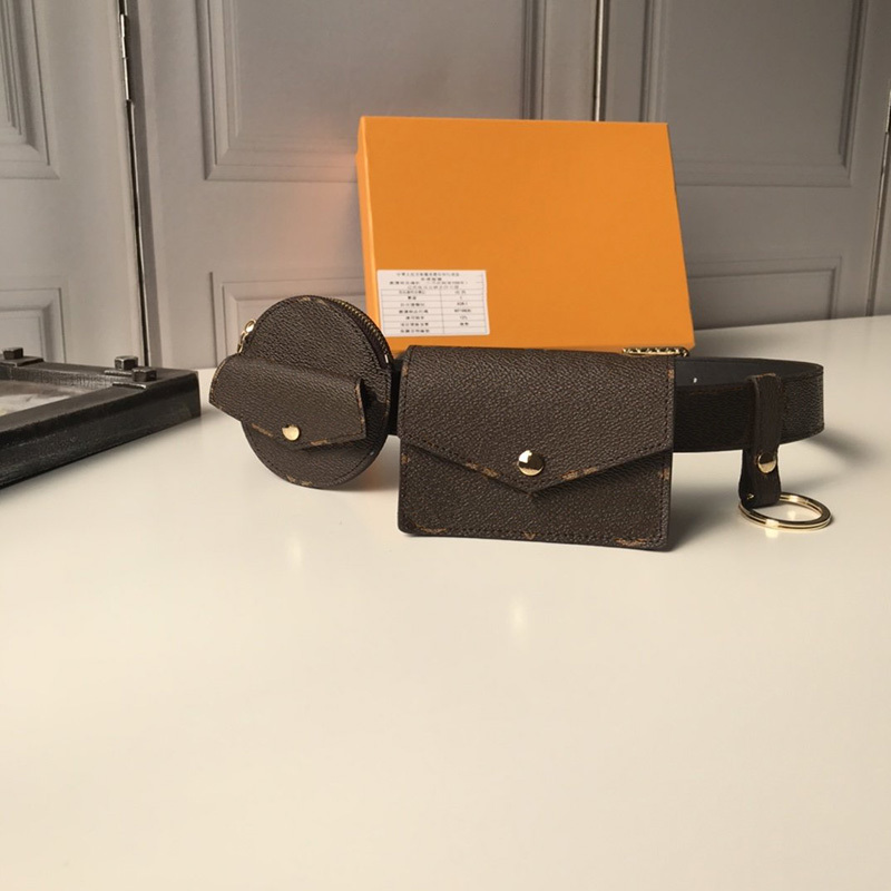 

Luxurys Designers Bags Women Belt Bag Daily Multi Pocket 30MM Plain Calf Leather Lining Top Quality Lady Coins Cards