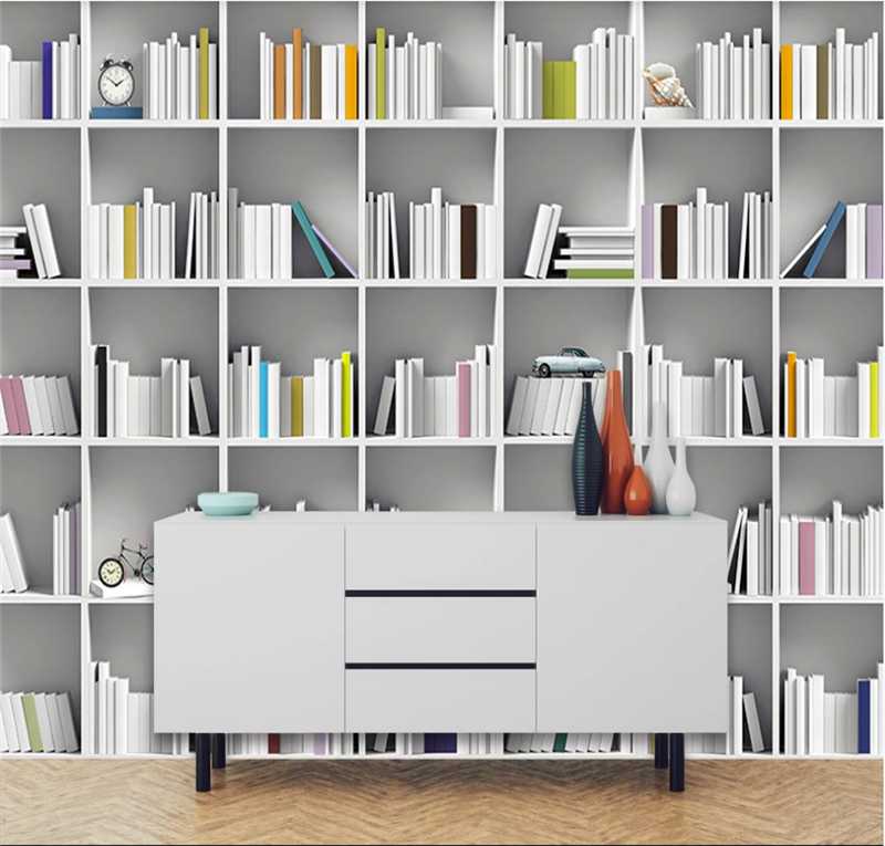 

Custom wallpaper mural 3d/8d three-dimensional modern minimalist books TV background wall wall covering, Waterproof canvas