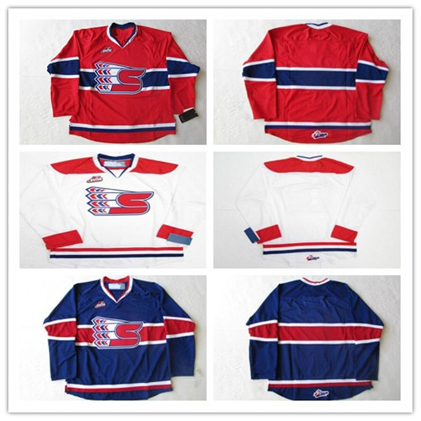 

Custom Men CHL WHL Hockey Jerseys Graham Sward Jack Finley Adam Beckman White Red Blue Stitched Jersey S-3XL Good