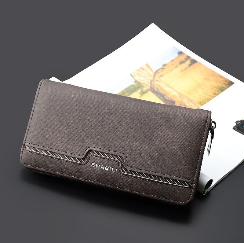 

Factory wholesale men handbag trend printed denim clutch long wallet casual zipper leather mens wallets business Joker leathers clutchs purse, Grey(boutique box)