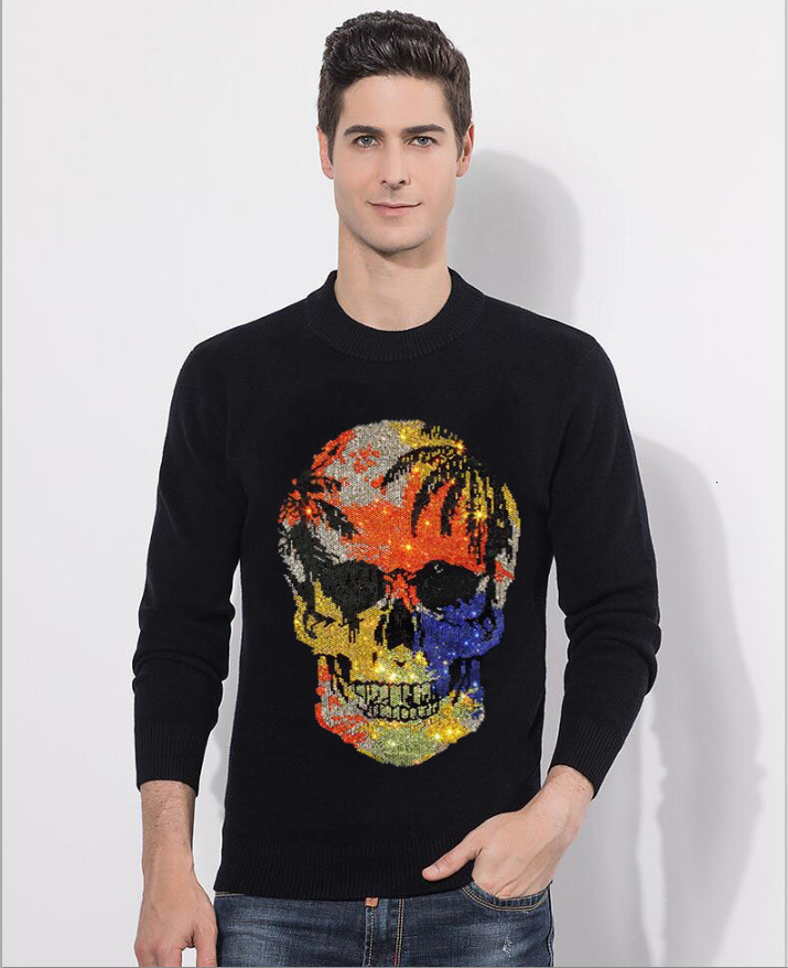 

2021 New Men Autumn Men's Casual Broca Hot Pull Homme Cotton Sweater Mesh Gy4u, As shown in the figure