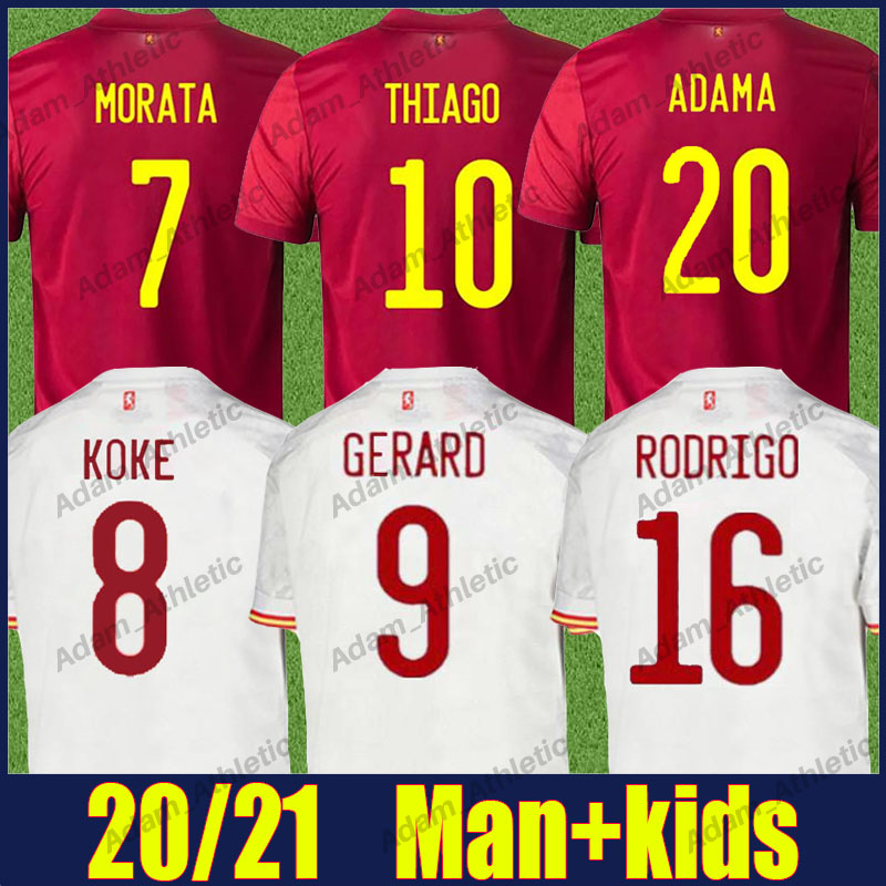 

Spain soccer Jerseys 2021 GERARD MORATA THIAGO football jersey M.LLORENTE RODRIGO OYARZABAL national team unifroms ADAMA KOKE FERRAN shirts kids Camiseta Spanish, 21 22 home+wc2022 patches