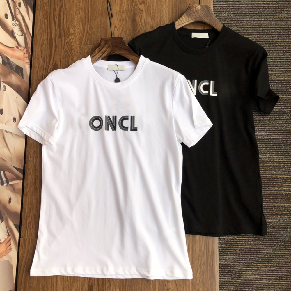 

New Men's T-shirt Fashion Luxury Letter Printing Breathable Round Neck T-shirt Black and White Men's Top M-3XL, White;black
