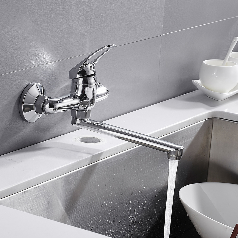 

2021 New Mounted on Wall Elongated Kitchen Covers Rotate Only Handle Faucet the Basin Mixer of Hot Water and Cold Swimming Pool Ij2v