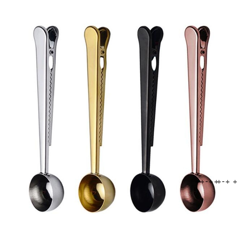

Coffee Measuring Scoop With Bag Clip Multifunctional Stainless Steel Sealing Tea Measuring Spoon Coffeeware Wholesale GWF11913