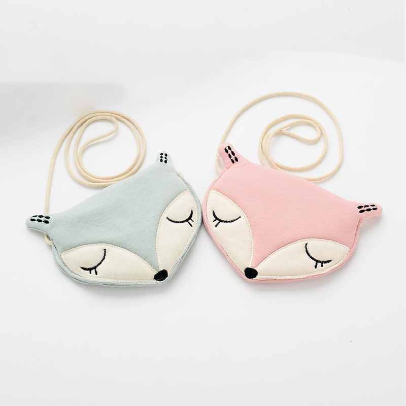 

Cute Fox Portable Anime Cartoon Zero Wallet purse Fashion Funny Small Kids Crossbody Mini Coin Purse Bag, Pink