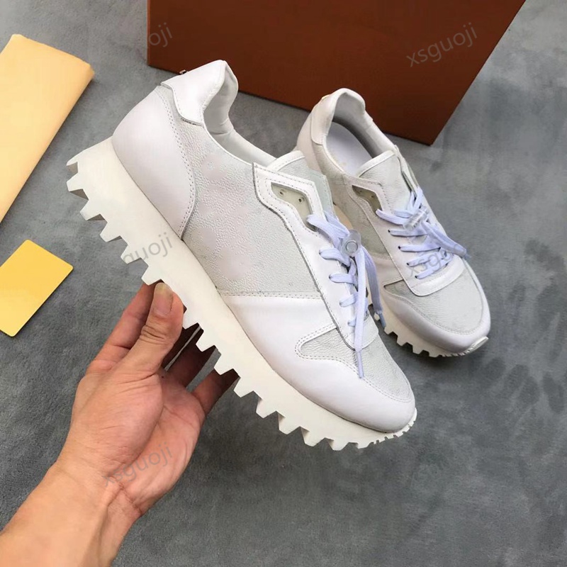 

calfskin sneakers rubber outsole canvas leather men's luxury design sneakers coach runner leather old flower lace-up shoes, Black