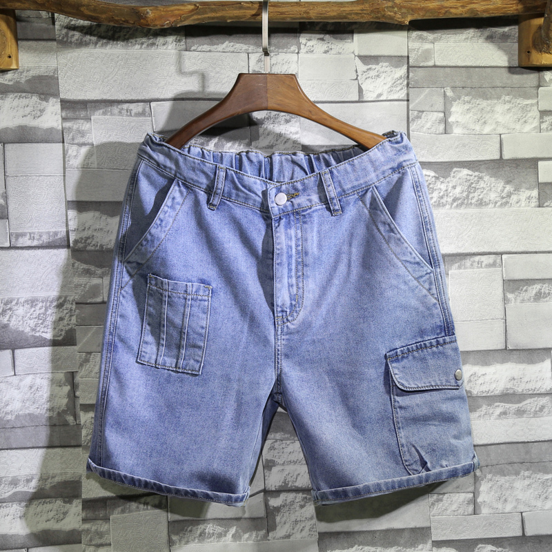 

New Brand 2021 Summe Rnew Fashion Denim Jeans Loose Workwea Shorts Pant Big Size 6xl-7xl Short Men Male Bvul, Beige