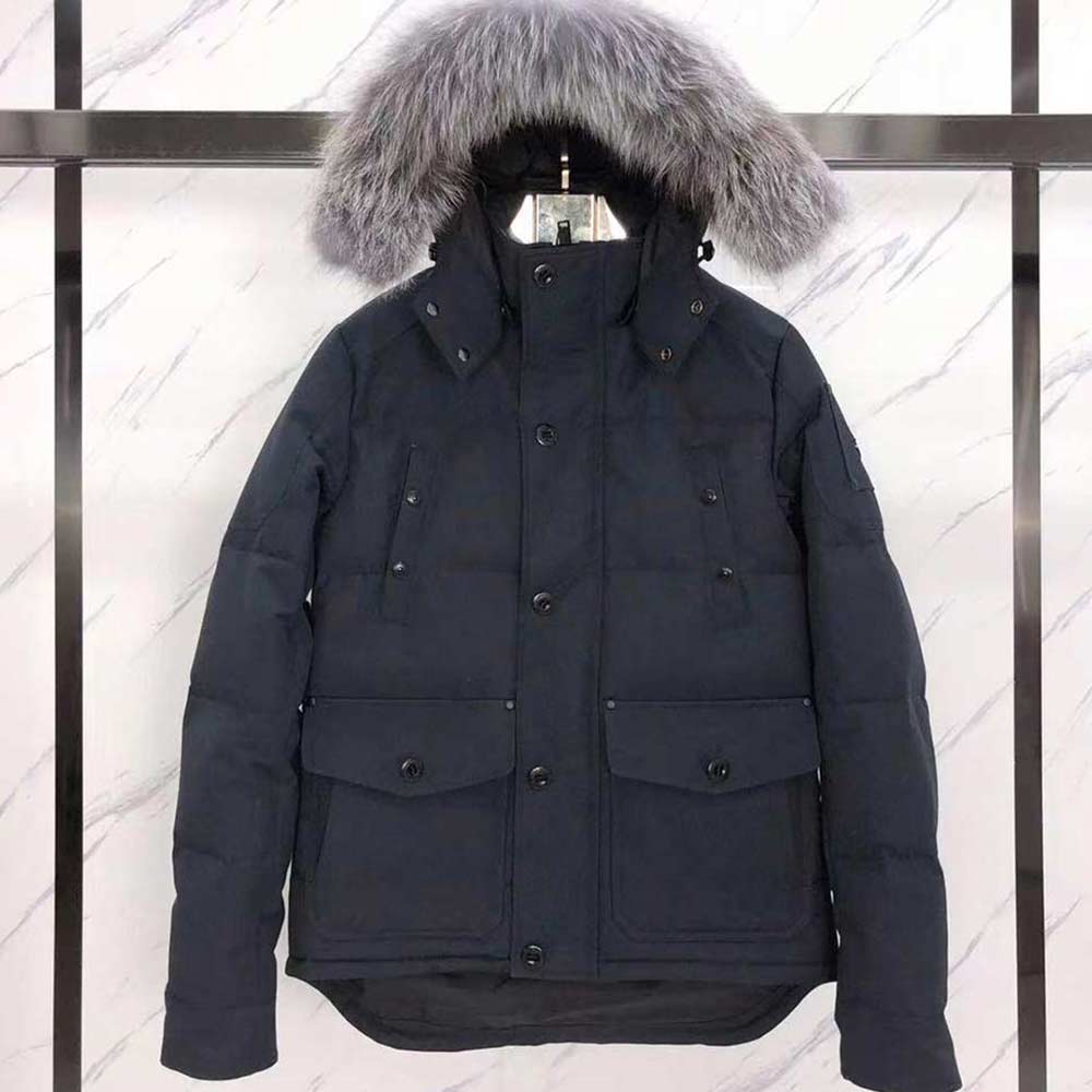 

21SS Branded Winter Mens Down Jacket Designer Male Warm Big Fur Collar Hooded Outwear Fashion Gentlemen Thick Stand Moose Coat Windproof Parka XS-XXL, Opp bag no sale clothing
