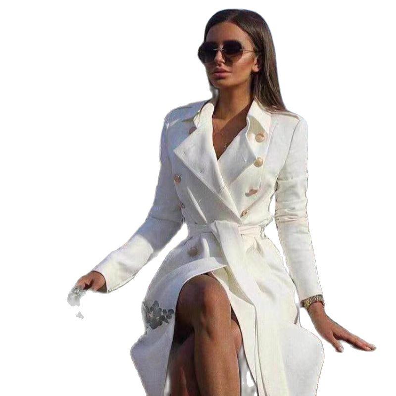 

Women' Trench Coats Z-ZOUX Women Coat Temperament Solid Double Breasted Lace Up Ladies Windbreaker Fashion All Match Long Overcoat Autumn, Khaki