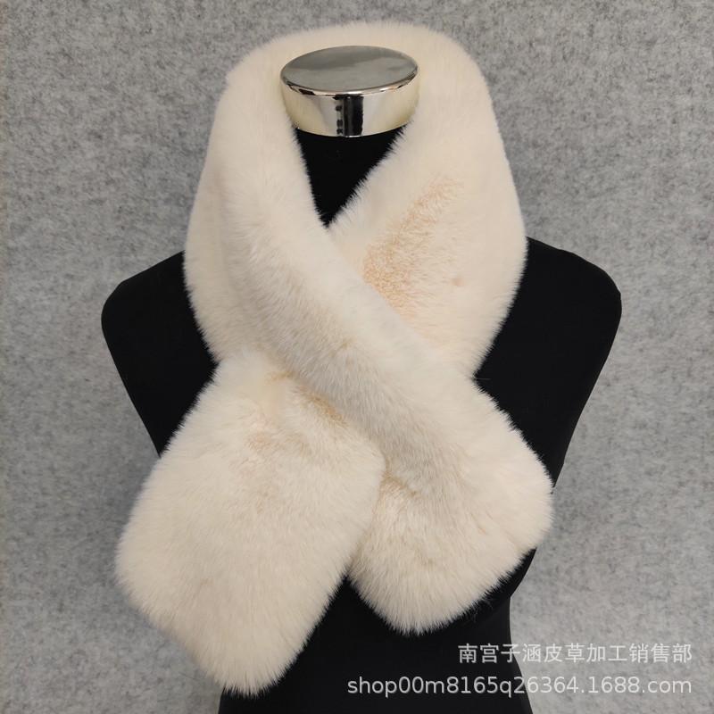 

Scarves Fur Scarf Female Winter Korean Version Wild Rex Cross Collar Thick Warm