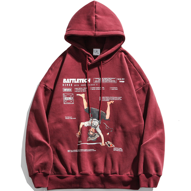 

2021 Harajuku Men Hoodie Japanese Style Pattern Hip Hop Streetwear Oversize 100% Cotton Sweatshirt Autumn New Women Man Hoodies Tsl0, Black