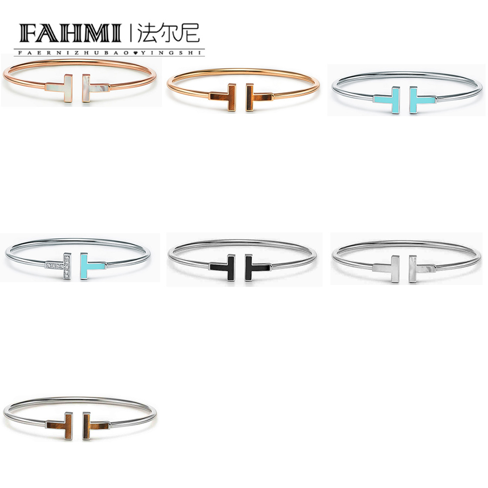 

2020 925 Silver White Mother-of-pearl T-shaped Open Bracelet Original Jewellery for Women