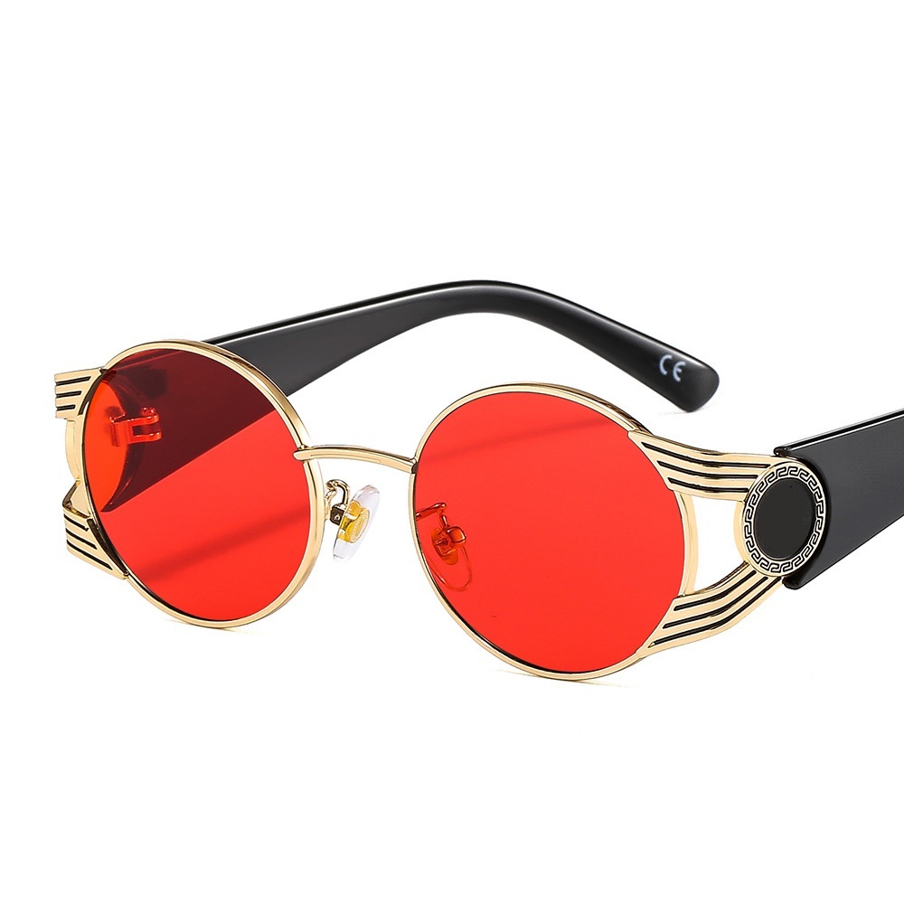 

Fashion Round Steampunk Sunglasses Men 2021 Luxury Brand Designer Vintage Sun Glasses Shades for Women UV400 50621