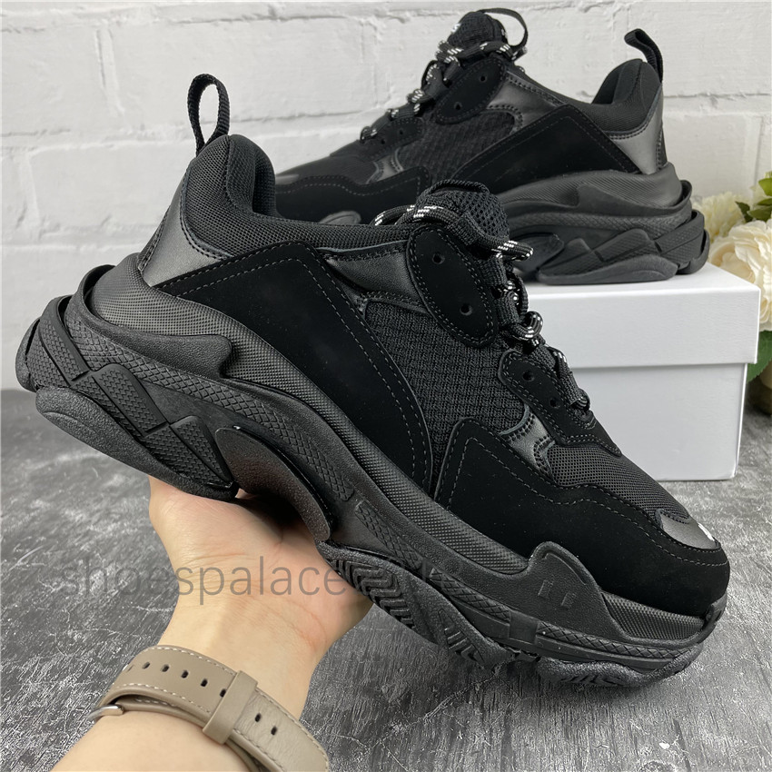 

Fashion Triple S Sneakers Classic Casual Shoes Platform Leather Trainer Mens Womens Old Dad Scarpe Mesh Chaussures Top Quality Tennis, Color_01