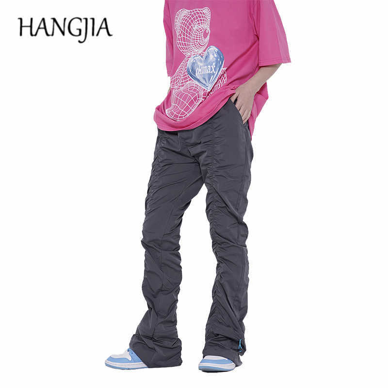 

Hip Hop Pleated Wide Leg Sweatpants Men Japanese Streetwear Fashionable Micro Flared Pants Black Loose Casual Sweat Pant Women C0607, Dark gray