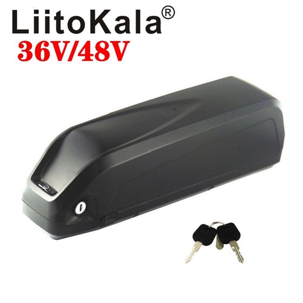 

2021 LiitoKala 36V 48V Electric Bike Battery pack 10Ah 12Ah 15Ah 20Ah Hailong 18650 Cells Powerful Bicycle Lithium Batteries USB Port Black Case