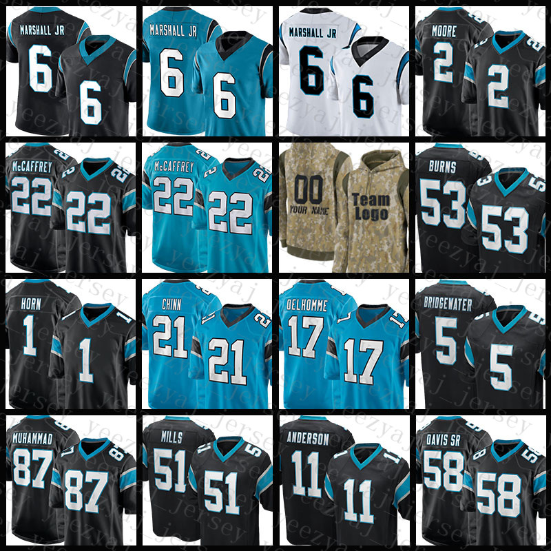 

2021 Salute To Service Hoodie Football Jacket Christian McCaffrey Sam Darnold DJ Moore Jaycee Horn Brian Burns Jeremy Chinn Greg Olsen Robby Anderson Brown Jersey, Mens-hei b