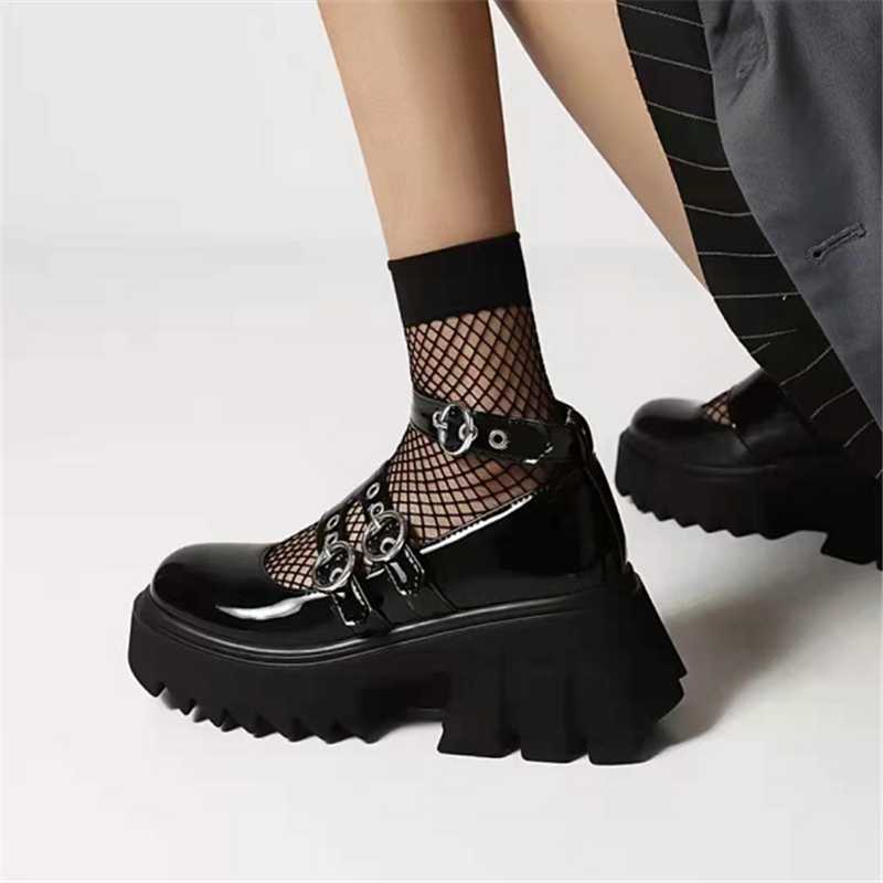 

Dress Shoes Genuine European And American Women's Cross-border 2021 Style Foreign Trade Large Size Platform, Black