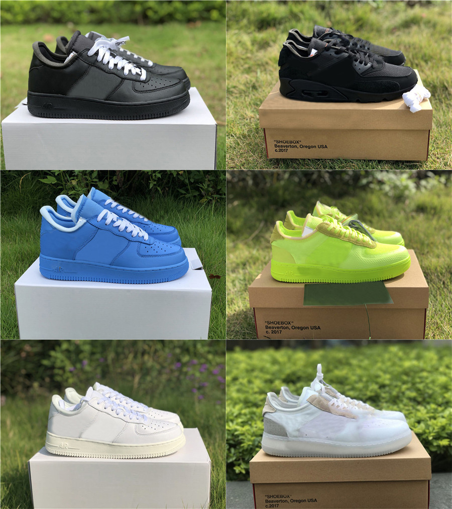 

New MCA Authentic Low 1 White University Blue Off '07 MoMA Air Volt Black White Sail Original Men Outdoor Shoes Sneakers Virgil Ablo