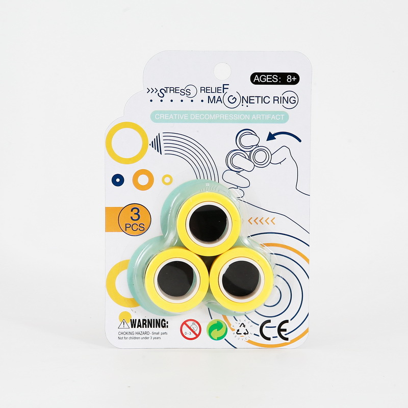 

The New Magnetic Ring Relief Toy Anti-stress Fingears Stress Reliver Finger Ring Fidget Spinner Toys for Adults Kids Gifts 83 V2